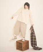 トランクニット×裏毛　ハイネックプルオーバー