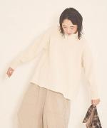 トランクニット×裏毛　ハイネックプルオーバー