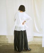 コーマ天竺×リネンキャンバス　裾フリルプルオーバー