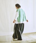 コーマ天竺×リネンキャンバス　裾フリルプルオーバー