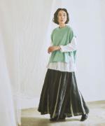 コーマ天竺×リネンキャンバス　裾フリルプルオーバー