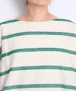 リップルボーダー ロングTシャツ