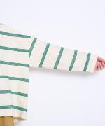 リップルボーダー ロングTシャツ