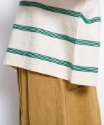 リップルボーダー ロングTシャツ