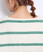 リップルボーダー ロングTシャツ