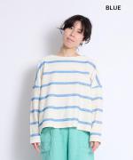 リップルボーダー ロングTシャツ