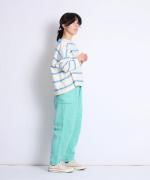 リップルボーダー ロングTシャツ