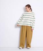 リップルボーダー ロングTシャツ