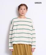 リップルボーダー ロングTシャツ
