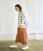 リップルボーダー　後ろタックプルオーバー
