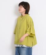 コットン天竺×ドットメッシュレース　フレンチＴシャツ
