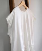 コットン天竺×ドットメッシュレース　フレンチＴシャツ