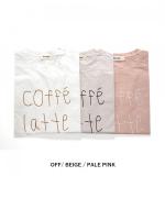 ラフィ天竺　プリントT(coffe latte zucchero)
