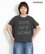 ラフィ天竺　プリントT(coffe latte zucchero)