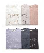 ラフィ天竺　プリントT(coffe latte zucchero)