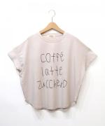 ラフィ天竺　プリントT(coffe latte zucchero)