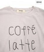 ラフィ天竺　プリントT(coffe latte zucchero)