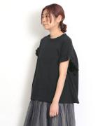 【ラストワン！】リサイクルコットン天竺　袖フリルプルオーバー