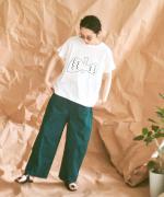 ハイゲージ天竺　バードプリントTシャツ