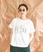 ハイゲージ天竺　バードプリントTシャツ