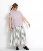 ハイゲージ天竺　バードプリントTシャツ