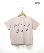 ラフィ天竺　プリントＴシャツ(HOLYDAY)