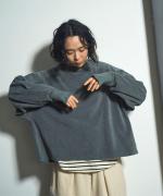 スープレコットンボーダー天竺　裾ラウンド長袖Ｔシャツ
