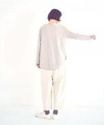 スープレコットン天竺　裾ラウンド長袖ロングT
