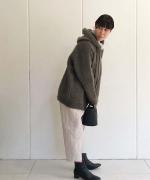 マットポリエステル・タイプライター&コマサーモキルト テーパードパンツ