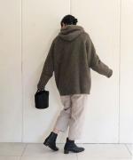 マットポリエステル・タイプライター&コマサーモキルト テーパードパンツ