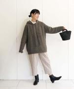 マットポリエステル・タイプライター&コマサーモキルト テーパードパンツ