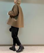 プランプ ポリエステル・ダブルクロス テーパードパンツ