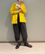 プランプ ポリエステル・ダブルクロス 裾タックパンツ