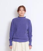 ランダムリブニット　フリルハイネック