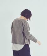 ウールヤクストレッチニット　カーディガン