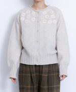 フラワー刺繍ニット　カーディガン