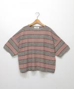 コットンリネンスラブワイドボーダー　Ｔシャツ