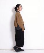 ウールアルパカダイヤ柄ニット　ショートプルオーバー