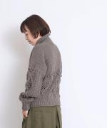 【ラストワン！】ロービング柄編みハンドニット　プルオーバー