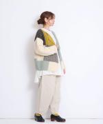 ロービングパッチワークハンドニット　カーディガン