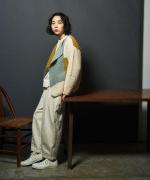 ロービングパッチワークハンドニット　カーディガン