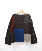 ロービングパッチワークハンドニット　カーディガン