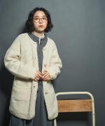 極太ロービングハンドニット　ロングカーディガン