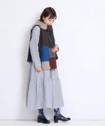 ロービングパッチワークハンドニット　マフラー