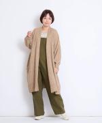もっちりキャメルニット　ロングカーディガン