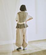 コットンリネン柄編みニット　ベスト