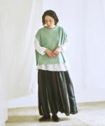 【ラストワン！】リネンコットンニット　ベスト