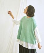 【ラストワン！】リネンコットンニット　ベスト