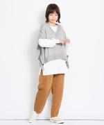 コットンリネンウール　ベスト