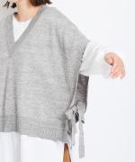 コットンリネンウール　ベスト